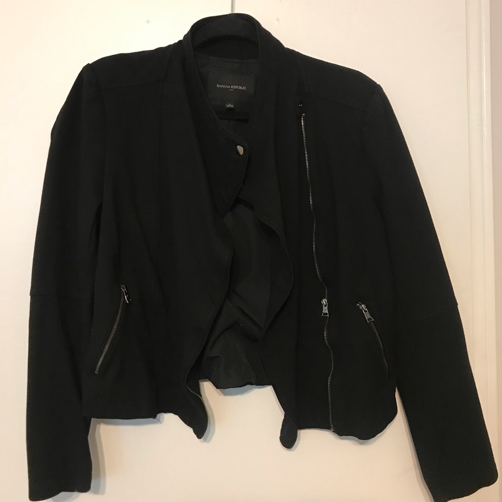 Size L BANANA REPUBLIC BLACK MOTO JACKET